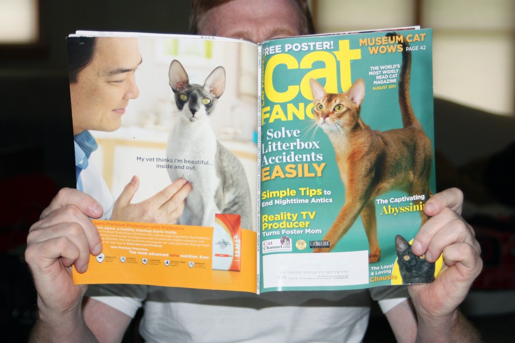 Paul reading Cat Fancy