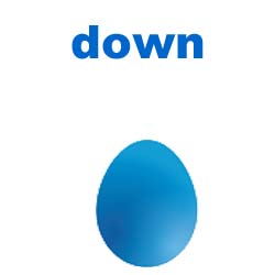 egg with word down