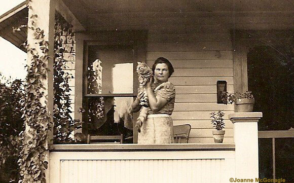 Great Grandmother with her cat  Happy Mother's Day