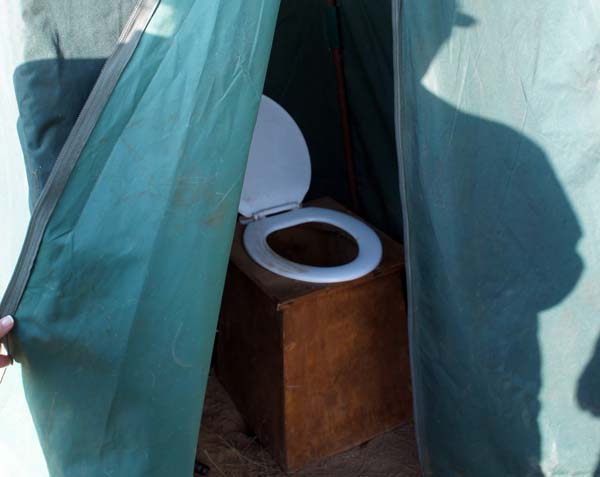sand pit toilet in Kenya
