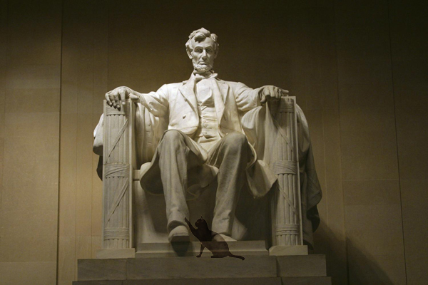 Lincoln Memorial with cat