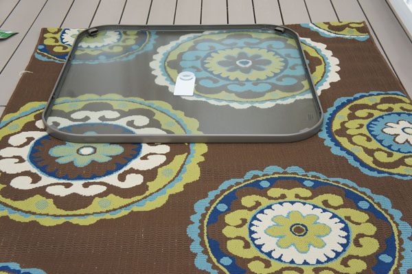 back deck with rug