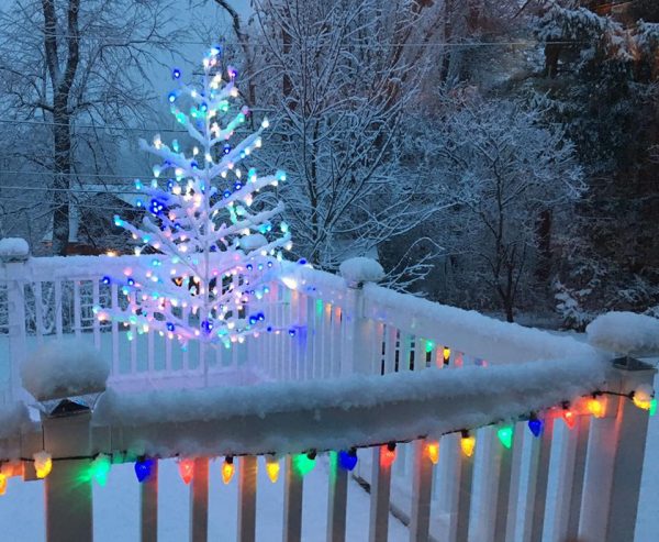 back deck with christmas lights