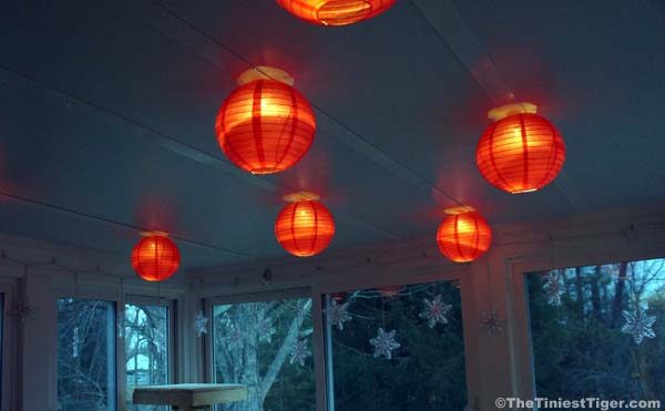 lighted lanterns