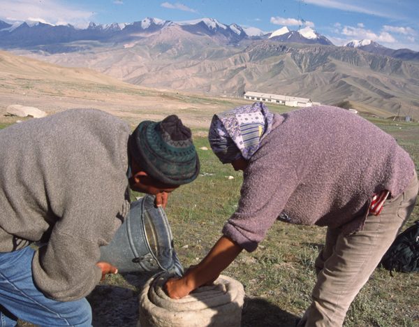 Felting process in Mongolia