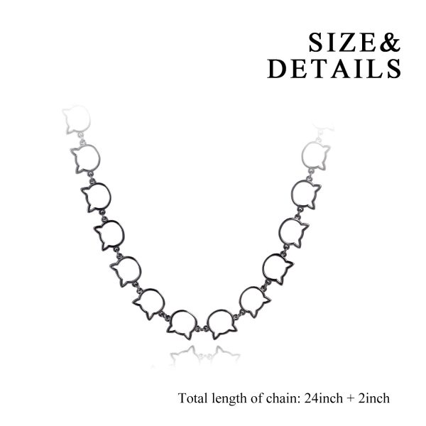 Black Cat Chain Link Necklace