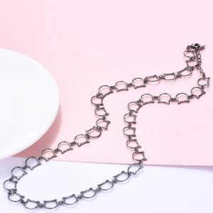 Black Cat Chain Link Necklace