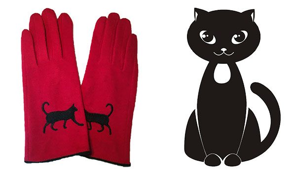 Triple t Studios Red Wool Cat Gloves
