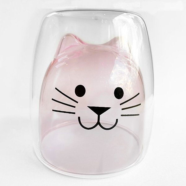 pink cat glass