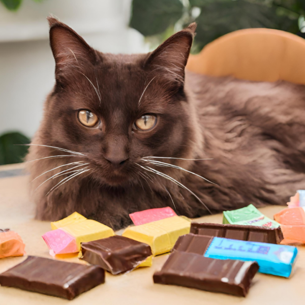 keep cats away from chocolate.  Chocolate is toxic to cats