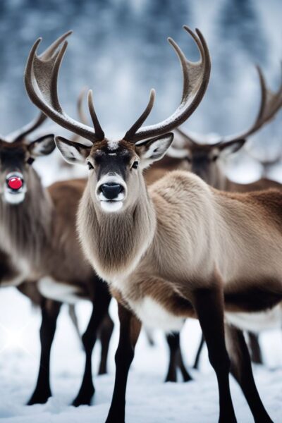 Reindeer with red nose