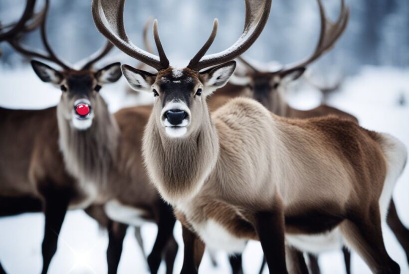 Reindeer with red nose