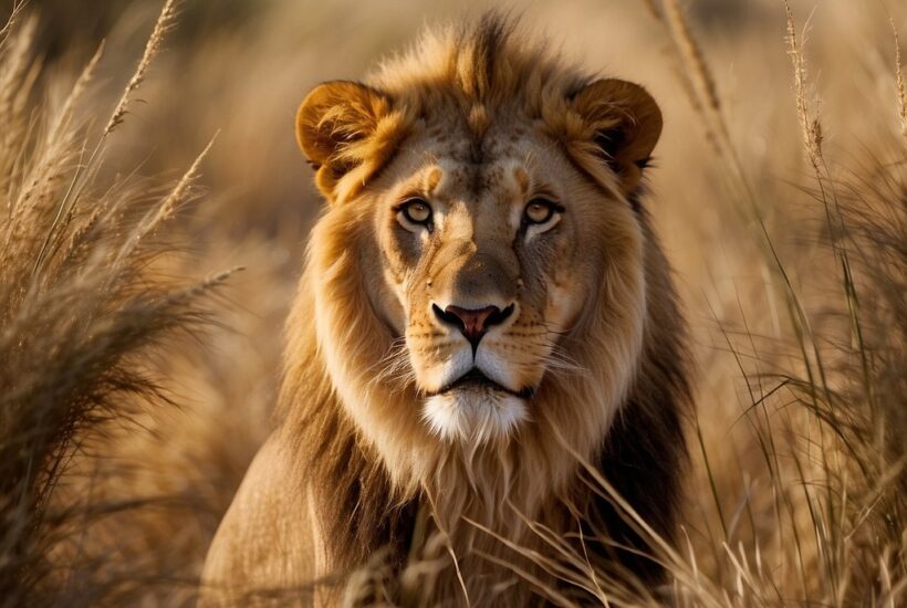 African lion camouflage