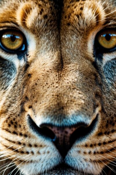 African lion eyes