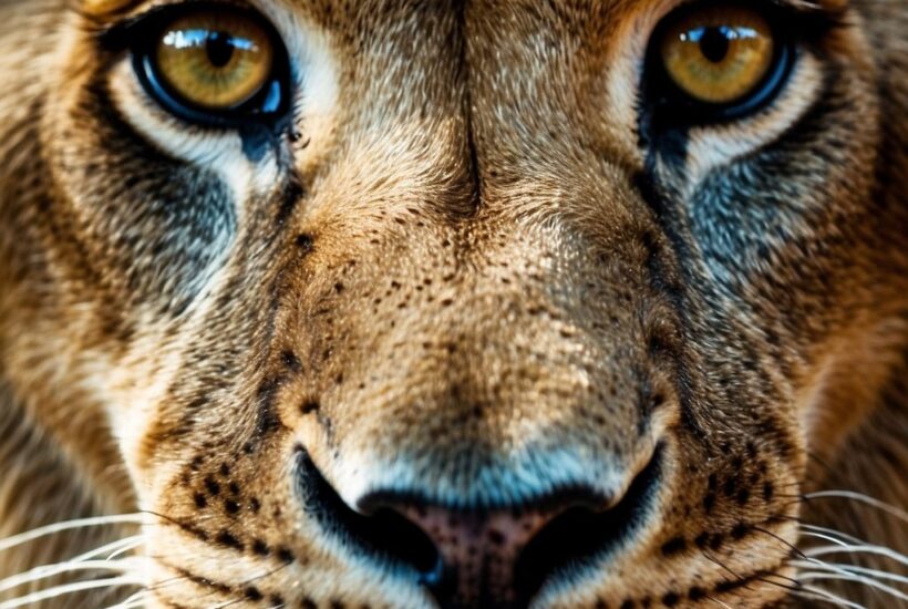 African lion eyes