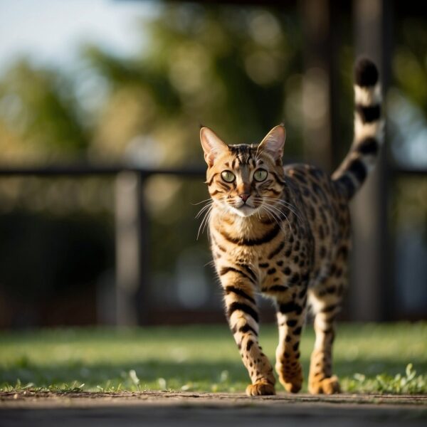 Bengal cat outside