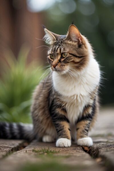 Cat puffed up tail