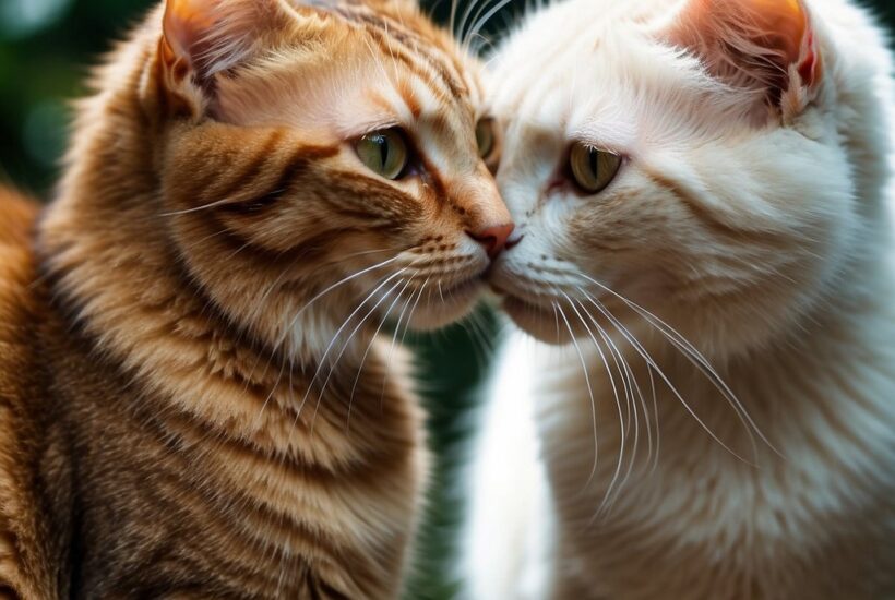 cats grooming each other
