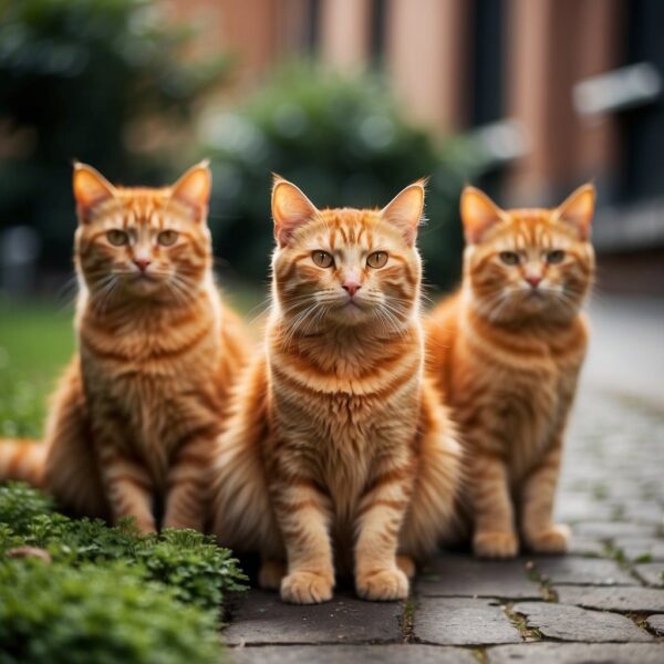 three marmalade cats