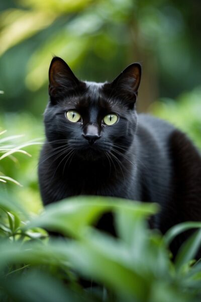 Green-Eyed Black Cat