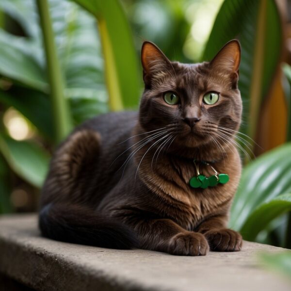 Havana Brown Cat with bright green eyes