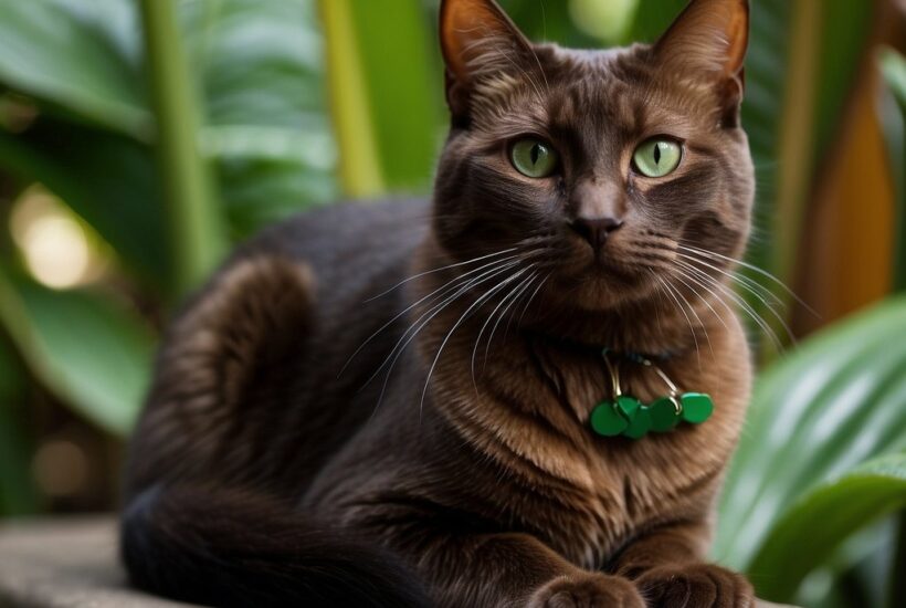 Havana Brown Cat with bright green eyes