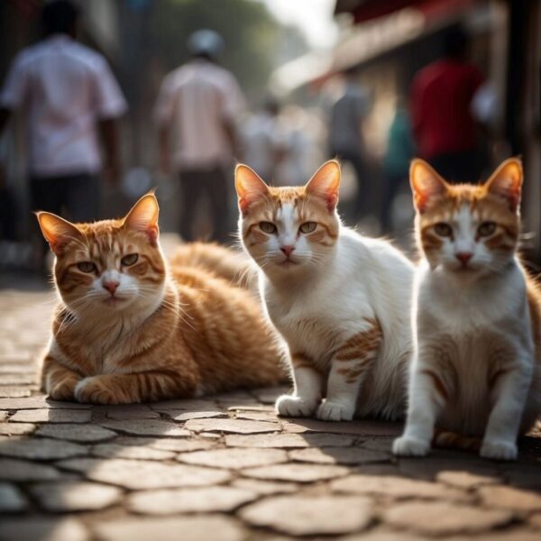 Three Indian Street Cats