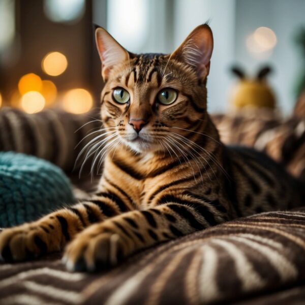 Bengal Hybrid Cat on Pillow