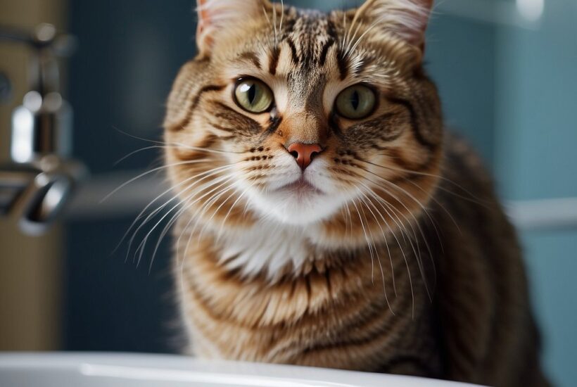 Cat by sink