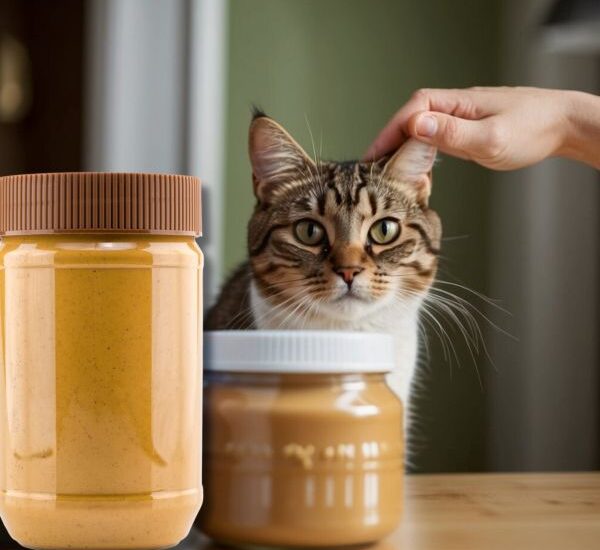Cat with peanut butter
