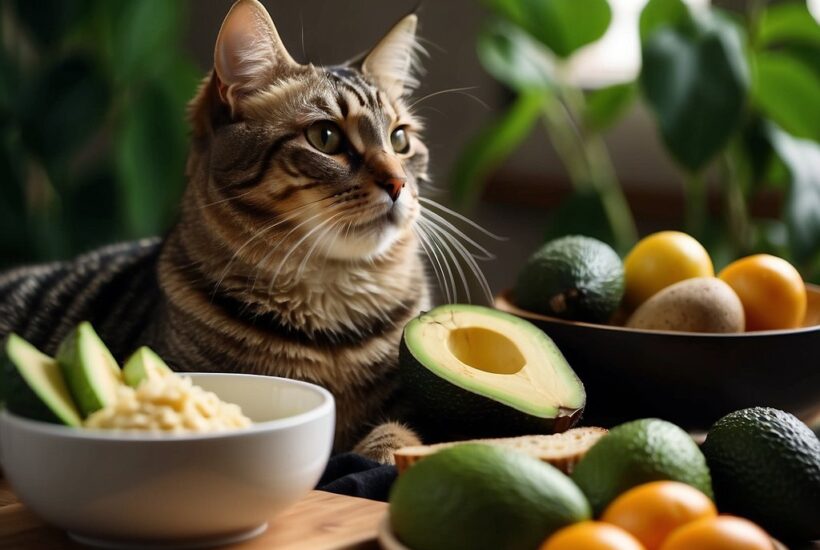 cat with avocado