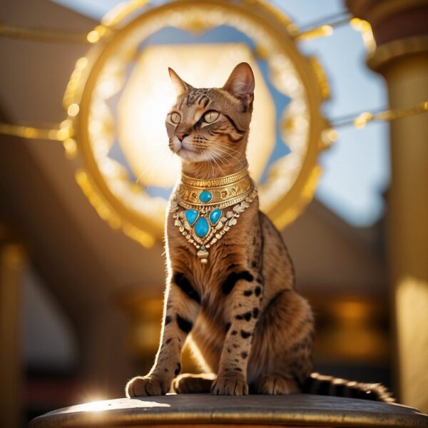 Feline with Egyptian background