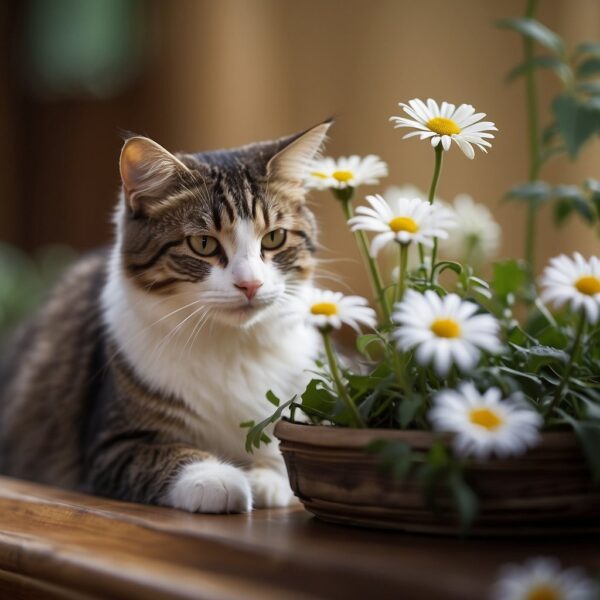 kitty with potted plant