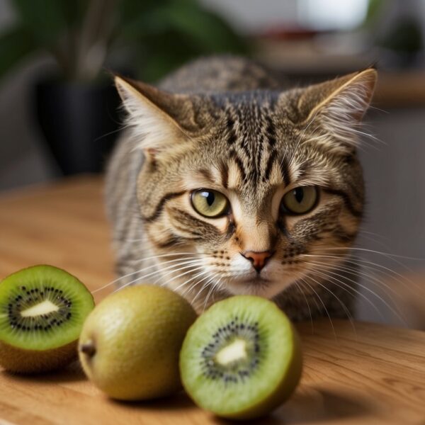kitty with sliced fruit