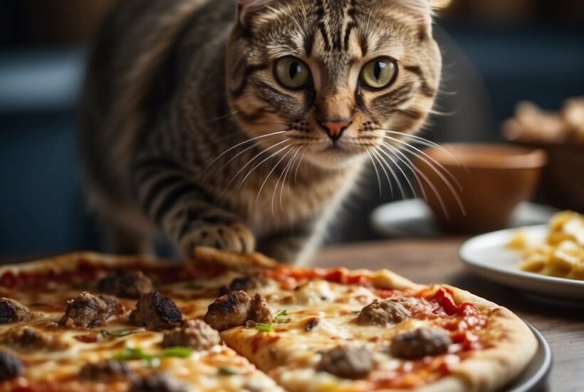 Cat with pizza