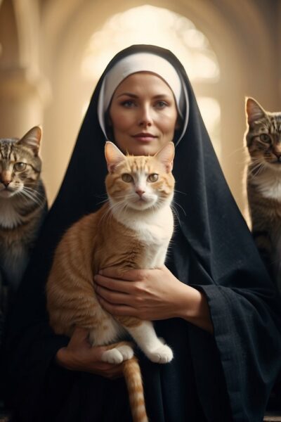 Saint Gertrude. Patron Saint of Cats