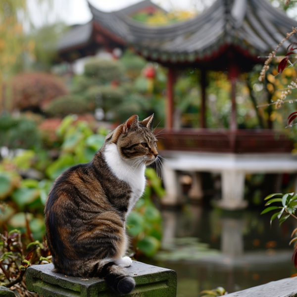 feline in a garden