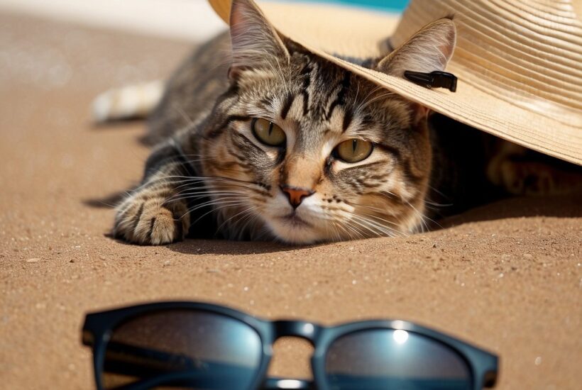 cat on beach