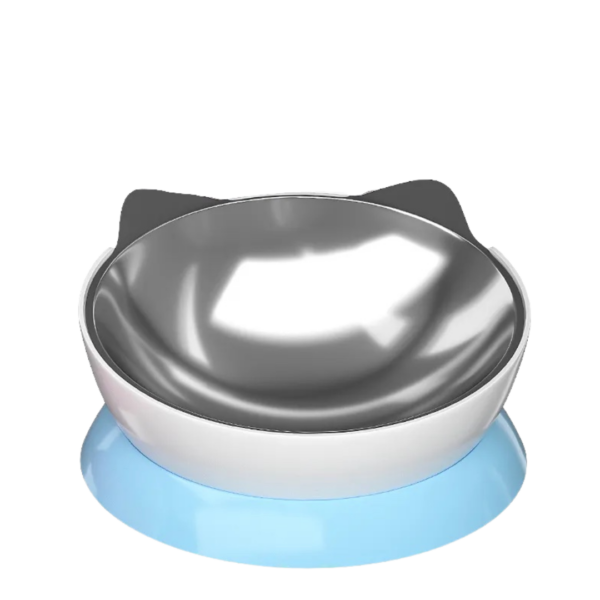 Stainless steel elevated cat bowl