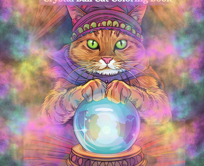 Crystal Ball Cat Coloring Book