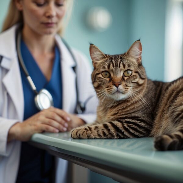 cat in veterinary clinic