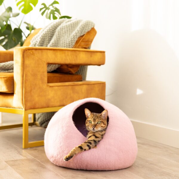 Valentine Pink Round Cave Cat Bed