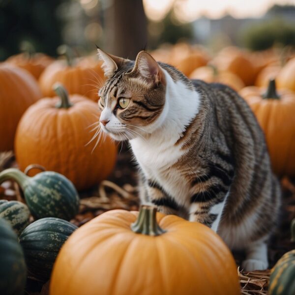 feline in a fall scene