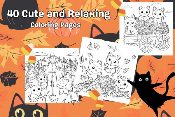 Fall Feline Fun Cat Coloring Book