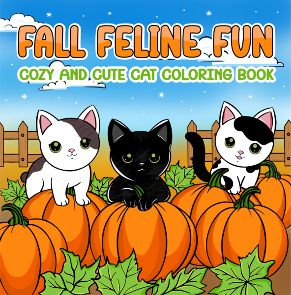 Cozy and Cute Cat coloring Book