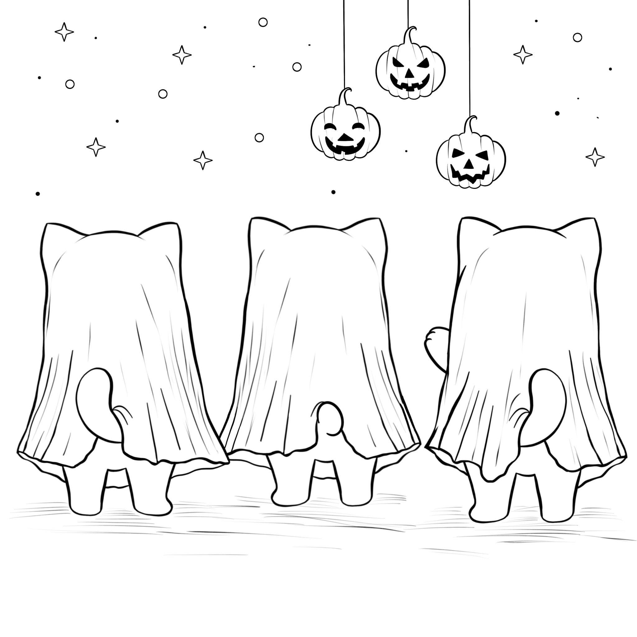 The Tiniest Tiger Cats in Ghost Costumes The Tiniest Tiger