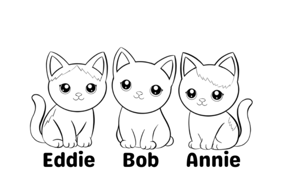 Cats, Annie, Eddie and Bob from The Tiniest Tiger