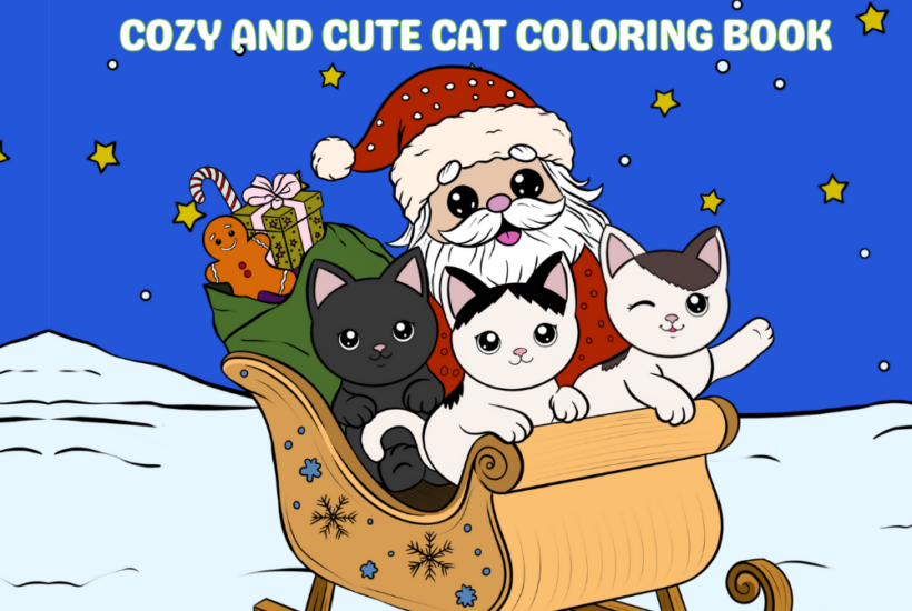 Festive Feline Fun Cat Coloring Book