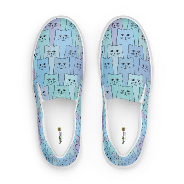 Cat-Themed Shoes-blue happy cat print