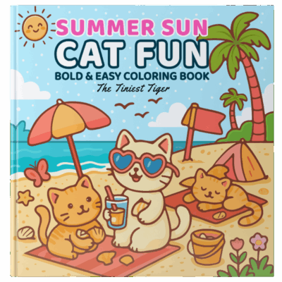 Summer Sun Cat Fun Coloring Book